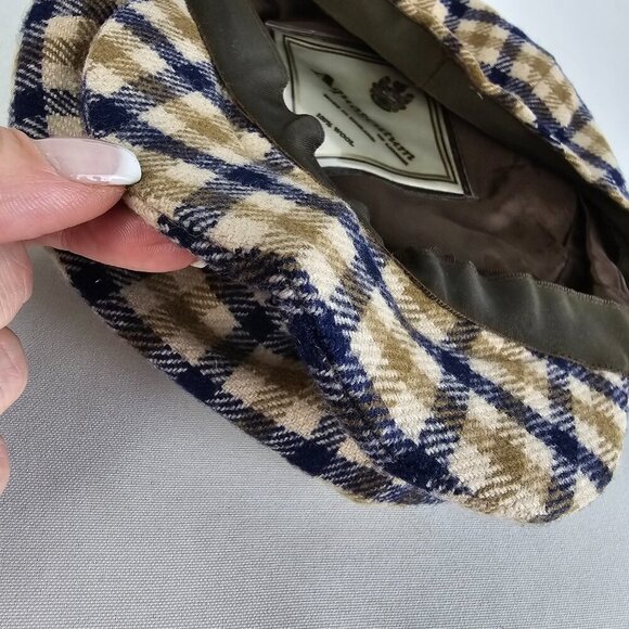 AQUASCUTUM Vintage Classic Check Plaid Wool Newsboy Hat - Picture 8 of 9